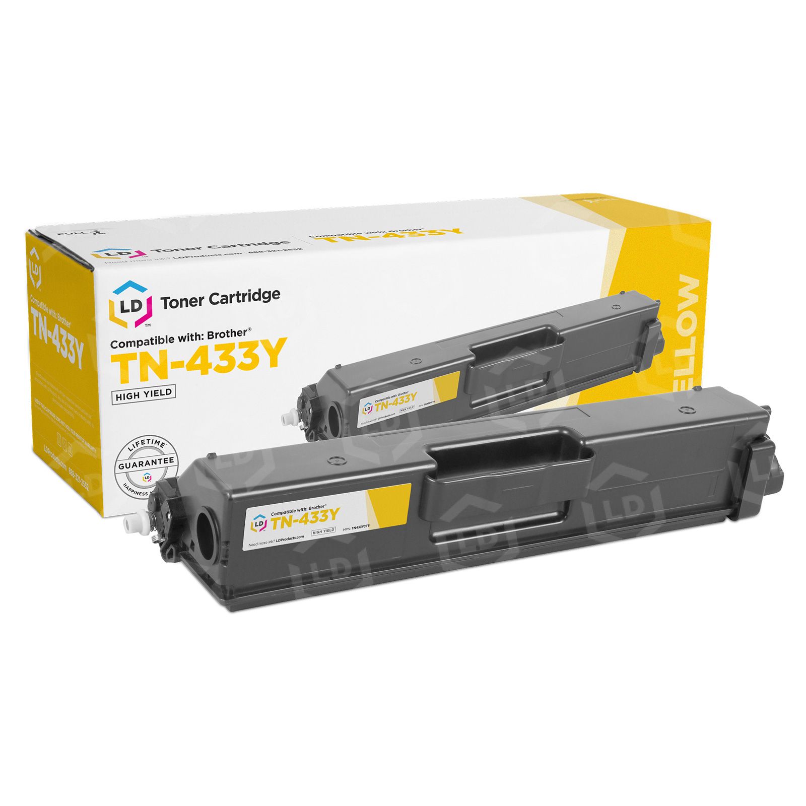 Brother TN433Y Compatible Yellow Laser Toner Cartridge - LD Products