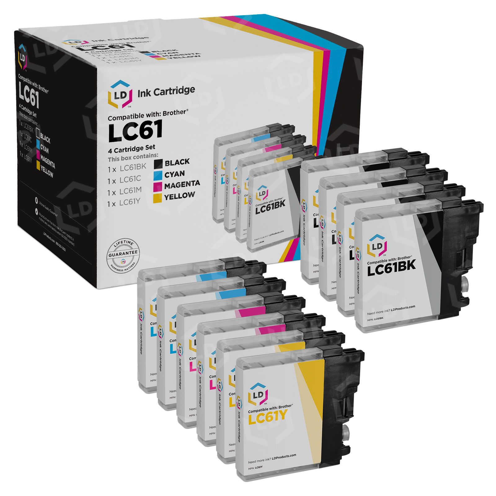 Wolfgray - Cartucho De Tinta Compatible LC61 Para Brother LC61BK