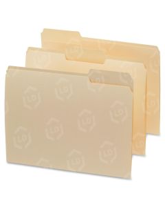 Business Source 1/3 Cut 1-ply Top Tab Manila Folders - 100 per Box