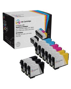 Set of 9 Epson 220XL HY Remanufactured Ink Cartridges: 3 Black & 2 each of Cyan, Magenta, Yellow