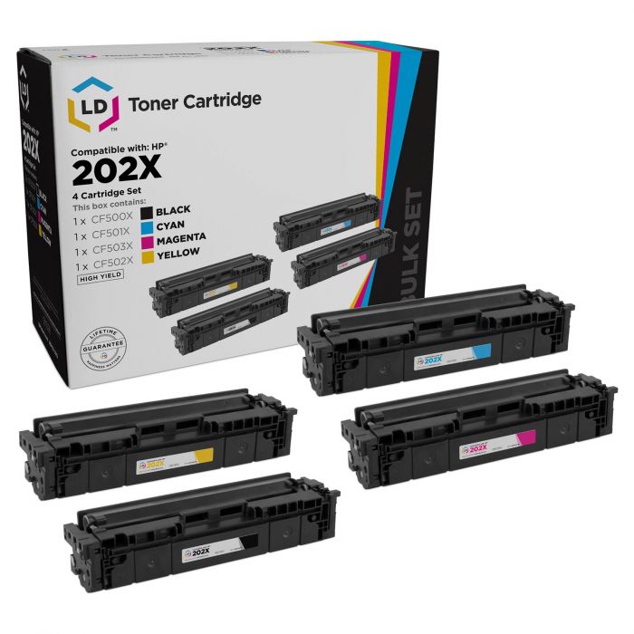 renhed Centralisere Arkæolog Set of 4 Compatible HP 202X Toner Cartridges (CMYK)| Best Value - LD  Products