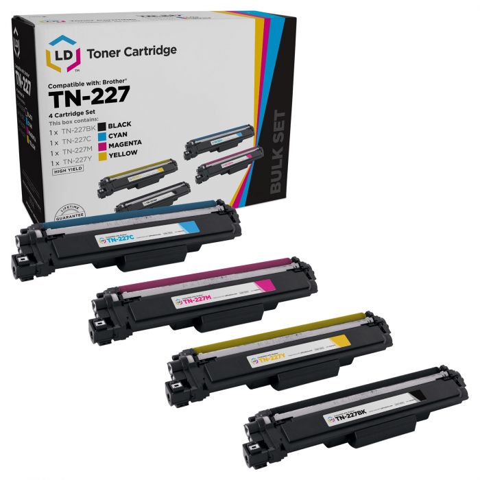TN227M Brother Genuine TN227BK TN227 TN227C TN227Y High Yield Black/Cyan/Magenta/Yellow Toner Cartridge Set 