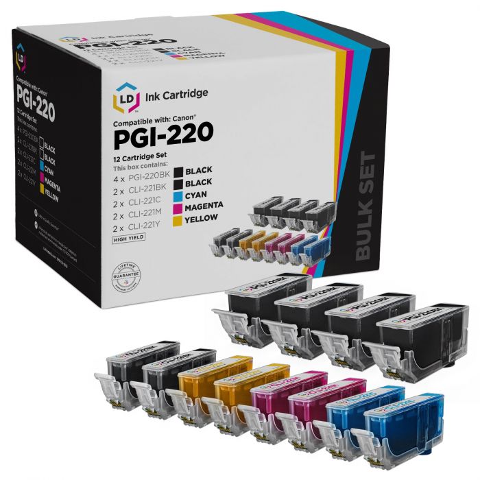 1 BLACK New Ink fit Canon CLI-221 PGI-220 Pixma MX860 FREE SHIPPING! 