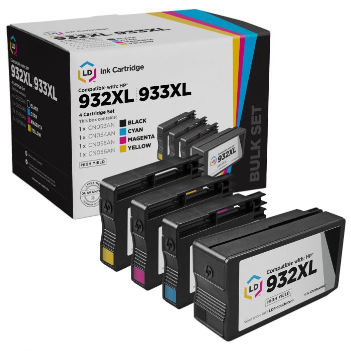 Set of 4 Compatible HP 932XL 933XL Ink Cartridges | CMYK