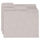 Smead Colored File Folder - 100 per box Letter - 8.50" x 11" - 1/3 Tab Cut on Assorted Position - Gray