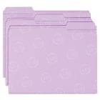 Smead Colored File Folder - Letter - 8.50" x 11" - 1/3 Tab Cut on Assorted Position - Lavender - 100 / Box
