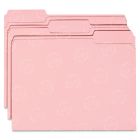 Smead Colored File Folder - 100 per box Letter - 8.50" x 11" - 1/3 Tab Cut on Assorted Position - Pink