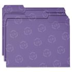 Smead Colored File Folder - 100 per box Letter - 8.50" x 11" - 1/3 Tab Cut on Assorted Position - Purple