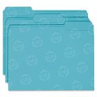 Smead Colored File Folder - 100 per box Letter - 8.50" x 11" - 1/3 Tab Cut on Assorted Position - Teal