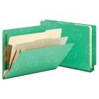 Smead End Tab Classification Folder - 10 per box - 8.50" x 11" - Pressboard - Green