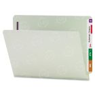 Smead End Tab Pressboard Fastener Folder - 8.50" x 11" - 1" Expansion - Gray, Green