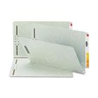 Smead End Tab Pressboard Fastener Folder - 25 per box Legal - 8.50" x 14" - 1" Expansion - Gray, Green