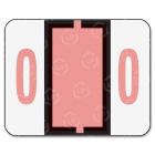 Smead Numeric Number 0 Color Coded Label - 500 per roll 1.25" Width x 1" - Pink