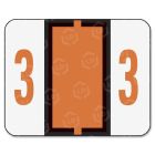 Smead Numeric Number 3 Color Coded Label - 500 per roll - Dark Orange