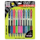 Zebra Pen Sarasa Gel Retractable Pen, Assorted - 10 Pack