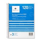 Sparco Quality Wirebound 3-Subject Notebook - 120 Sheet - Legal/Wide Ruled - 8" x 10.50"