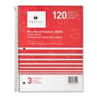 Sparco 3-Subject Quality Wirebound Notebook - 120 Sheet - College Ruled - 8" x 10.50"