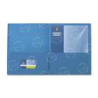 Business Source Double Pocket Portfolio - 8.50" x 11" - 2 Pockets - Blue