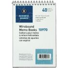 Business Source Memo Book - 40 Sheets - Wire Bound - 6" x 4"