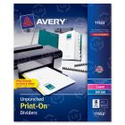 Avery Customizable Unpunched Print-On Dividers - 5 per box