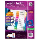 Avery Ready Index Table of Contents Reference Divider - 10 per set
