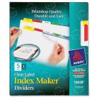 Avery Index Maker Punched Clear Label Tab Divider - 5 per pack