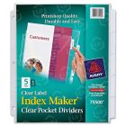 Avery Index Maker 5-Tab Clear Pocket View Dividers - 5 per set