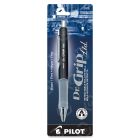 Pilot Dr. Grip Retractable Gel Rollerball Black Pen, Charcoal Gray Barrel