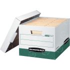 Bankers Box R-Kive - Letter/Legal, White/Green - TAA Compliant - 12 Per Carton