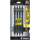 Pilot G2 Retractable Gel Ink Rolling Ball Pen, Black - 4 Pack