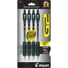 Pilot G2 Retractable Gel Ink Rolling Ball Pen, Black - 4 Pack