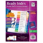 Avery Ready Index Table of Contents Reference Divider - 12 per set