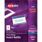 Avery 2.25" x 3.50" Rectangle Insert Badge Refill (Plain) - 400 per box