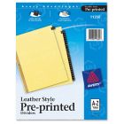 Avery A-Z Gold Line Black Leather Tab Divider - 25 per set