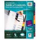 Avery Ready Index Translucent Table Of Content Dividers - 8 per set