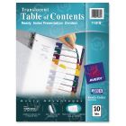Avery Ready Index Translucent Table of Content Dividers - 10 per set