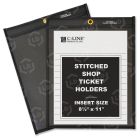 C-line Stitched Shop Ticket Holders with Black Backing - 25 per box
