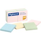 Highland Self-Sticking Note - 12 per pack - Assorted - 3" x 3"
