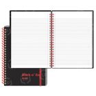 John Dickinson Black n' Red Perforated Notebook - 70 Sheet - 24.00 lb - Ruled - 5.88" x 8.25"