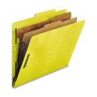 Nature Saver Classification Folder - 8.50" x 11" - 2 Dividers - 25 pt. - Yellow