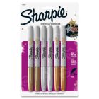 Sharpie Metallic Permanent Markers, Assorted, 6/Pack - 6 Pack
