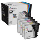 Set of 4 Brother Compatible LC61 Ink Cartridges: BCMY
