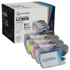 Set of 4 Brother Compatible LC3013 HY Ink Cartridges: LC3013BK Black, LC3013C Cyan, LC3013M Magenta and LC3013Y Yellow