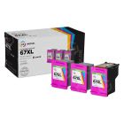 LD InkPods™ Replacements for HP 67XL TriColor Ink Cartridge (3-Pack with OEM printhead)