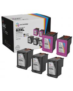 Remanufactured HP 62XL Black and Color Ink Cartridges