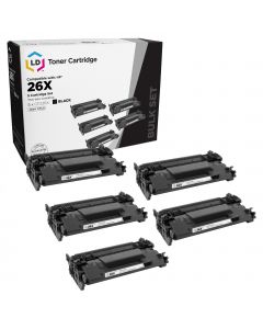 5-Pack HP 26X Compatible Black Toner Cartridges