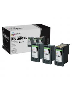 LD InkPods™ Replacements for Canon PG-260XL Black Ink Cartridge (3-Pack with OEM printhead)