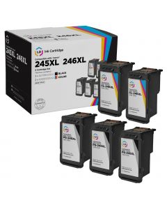 Canon PG-245XL CL-246XL Ink Bundle (Remanufactured) : 3 XL Black and 2 XL Color