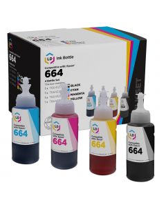 Compatible Epson T664 Ultra HY Ink Bottles, Set of 4