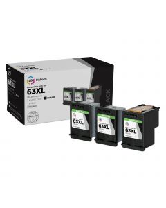 LD InkPods&trade; Replacements for HP 63XL Black Ink Cartridge (3-Pack with OEM printhead)